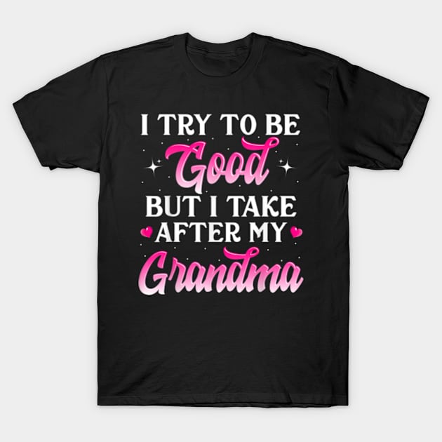 I Try To Be Good But I Take After My Grandma T-Shirt by artcomdesigns